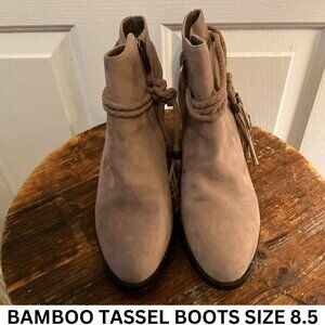 BamBoo Tassel Suede Ankle Boots Size 8.5